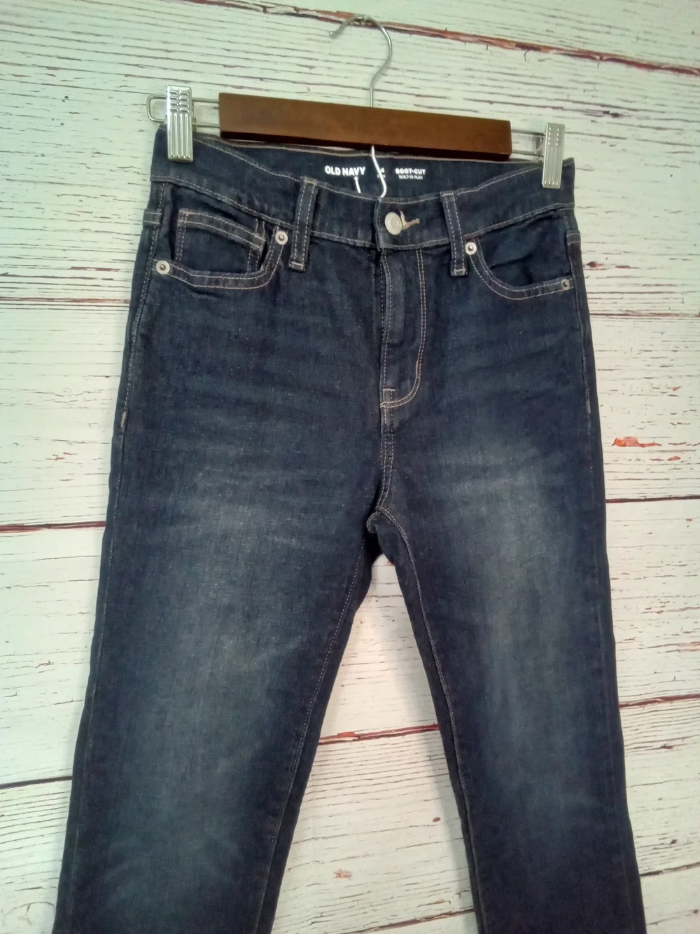 Old Navy Kids Boot-Cut Built-In Flex Jeans Dark Wash Size 14 Slim